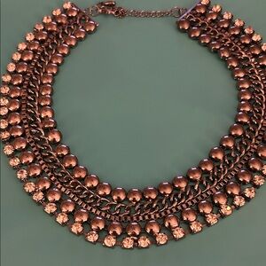 gunmetal and rhinestone Statement Necklace.